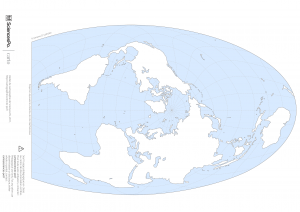 Carte du monde en projection Atlantis orientée pour l'Asie
